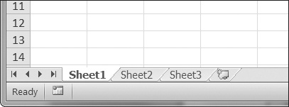 The tabs for a workbook’s sheets are in the lower-left corner of Excel.