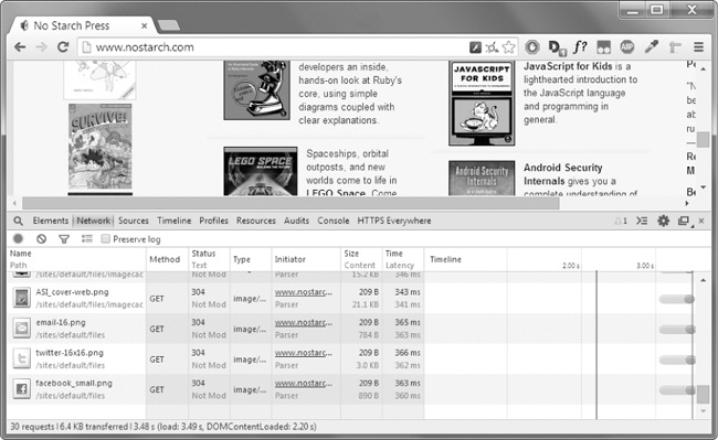 The Developer Tools window in the Chrome browser
